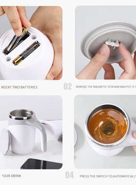 Automatic Self Stirring Magnetic Mug Stainless Steel Tempera