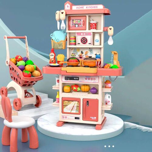 Children Large Mini Kitchen Toys 43pcs Sound And Light Play
