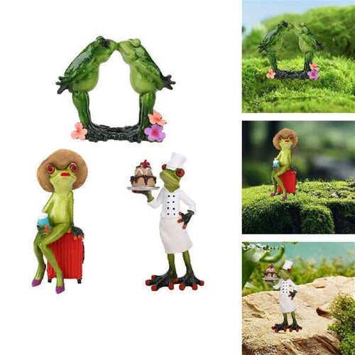 Frog Statue Cartoon Art Crafts Desktop Ornament for Office