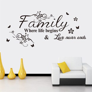 New Family English Proverbs Flower Vine Sofa Bedroom Backgr