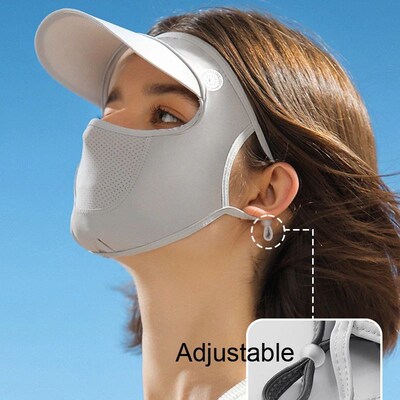 Summer Full Face Mask with Brim Sun Protection Breathable Wo
