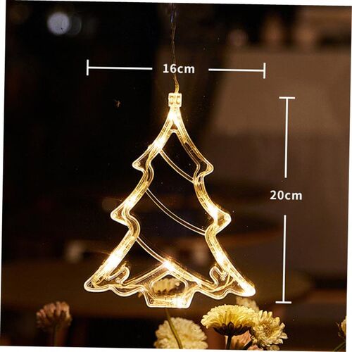 Christmas LED Light Snowflake Santa Hanging Sucker Lamp Wind