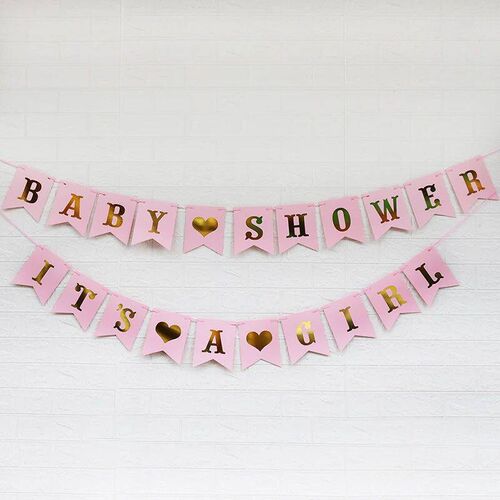 Pink Decoration Banner Happy Birthday Banner Baby Shower Bir