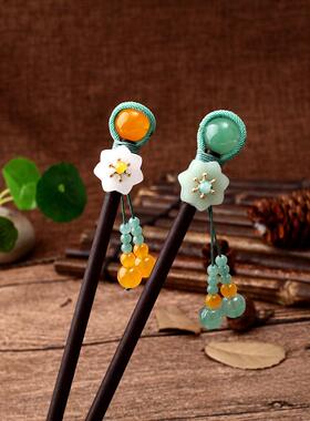 Vintage Wooden Hair  Chinese Style Winding Flower Hairpin Wi