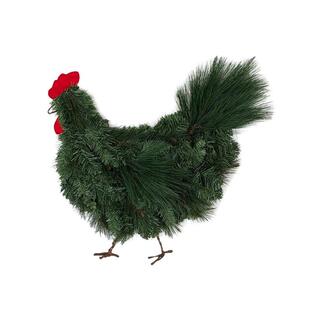 Christmas Rooster Chicken Wreath Xmas Wreath Artificial Pine