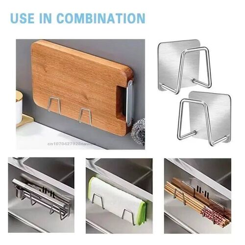 Kitchen Sponges Holder Stainless Steel Sink Shelf Adhesive H