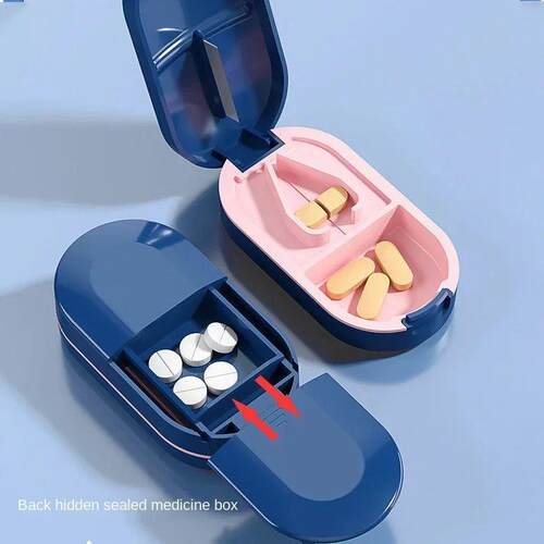 1PC Pill Cutter Box Portable Drug Box Tablet Cutter Splitter