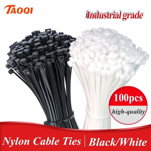 Self-locking plastic nylon tie 100PCS/bag  black Zip wraps s