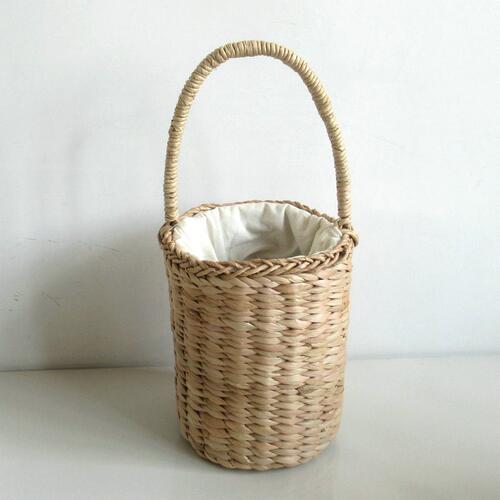 Corn fur bag small round barrel woven bag leisure vaCation