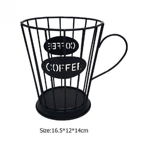 Iron Art Coffee Cup Shape Retro Home Coffee Capsule Storage