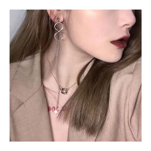 Women Silver Color Rhinestone Butterfly Stud Earrings Korean