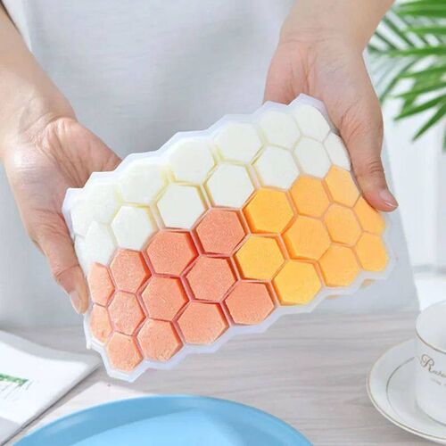 Silicone Ice Cube Mold Household Honeycomb Ice Maker With Li
