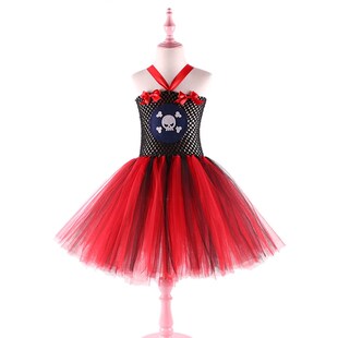 Skull Pirate Girls Halloween Costume Tutu Dress Kids Girls T