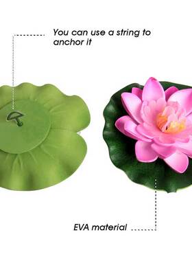 3/6/8pcs Artificial Floating Lotus Flowers Floating Pond Dec