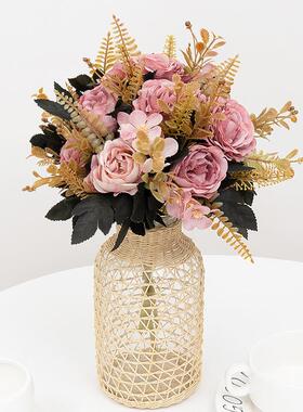 Retro Silk Artificial Rose Flowers DIY Autumn Wedding Home D