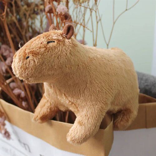 18cm Capybara Plush Stuffed Animals Brown Simulation Fluffty