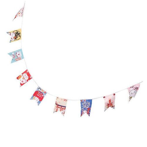Bunting Flower Garland Japanese Restaurant Decor Banner