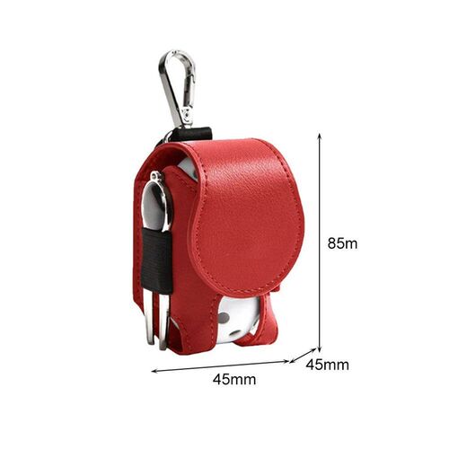 1PC Golf Ball Bags Mini Ball Storage Bags PU Leather Hang On
