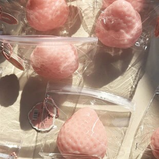 Big Strawberry Squeeze Taba Squishy Toy Kawaii Red Pink Squi