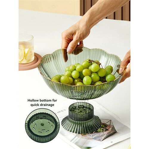 WORTHBUY Multifunctional Fruit Plate With Drainable Base, Cl