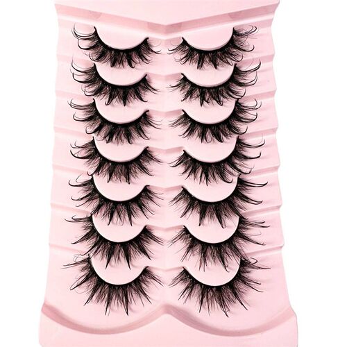 Manga Wet Look Lashes 7Pairs 3D Clear Band Lashes Natural Lo