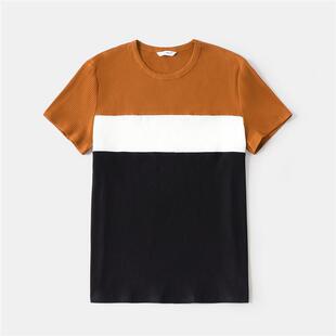 PatPat Family Matching Outfits Cotton Short-sleeve Colorbloc