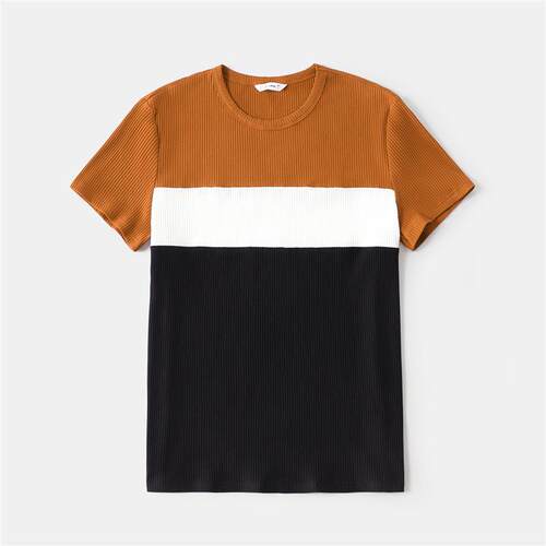 PatPat Family Matching Outfits Cotton Short-sleeve Colorbloc