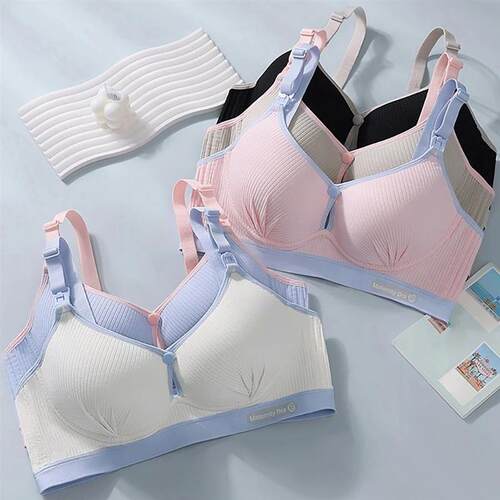 Maternity Nursing Bra No Underwire Front Open Gathered Suppo