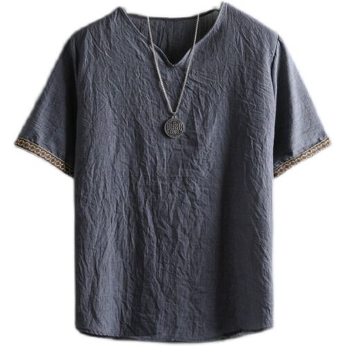 M-5XL Plus Size Summer Mens Shirts Plain Color Korean Fashi