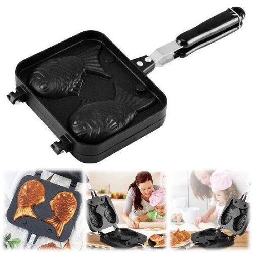 Double Fish Shaped Taiyaki Dessert Waffle Cake Maker Pan