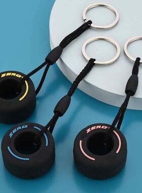 Mini F1 Racing Tire Keychain Car Key Accessories PVC Tyre Pe