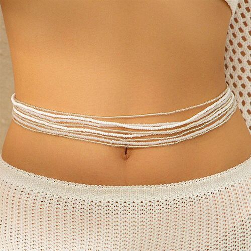 Ingemark 8Pcs/Set Boho Beads Waist Chains Women Girls Summer