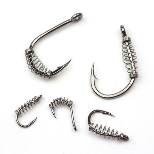100PCS Fishhooks Barbed Fishing Twist Locks Fishing Hook Sta