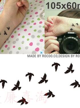 Classic Black Tatoo Cat Bird Fake Tattoo Tatuajes Hand Tatou