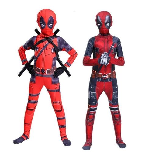 Children Superhero Deadpool Mask Bodysuit Halloween Kids Cos