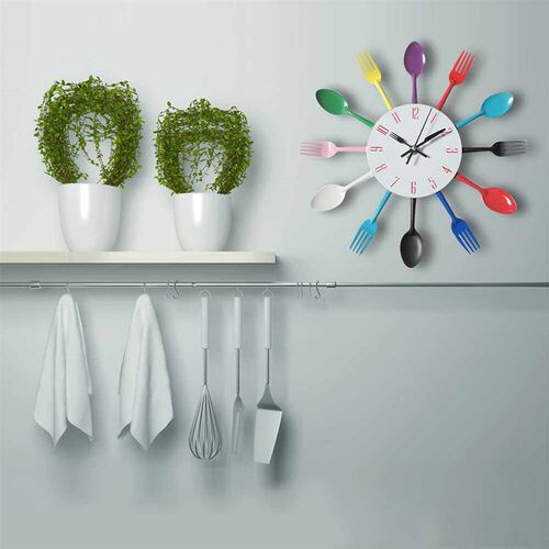 Hot Sale Metal Kitchen Wall Clock Creative Quartz Wall Art C