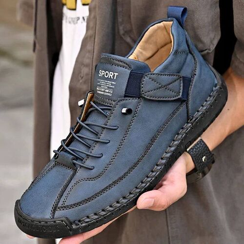 Hand-stitched Leather Shoes for Men Outdoor Light Non-slip W