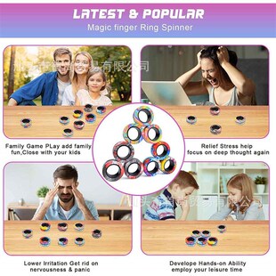 3pcs Fnger Magnetc Rngs Colorful Fdget Toy Set Adult Mag