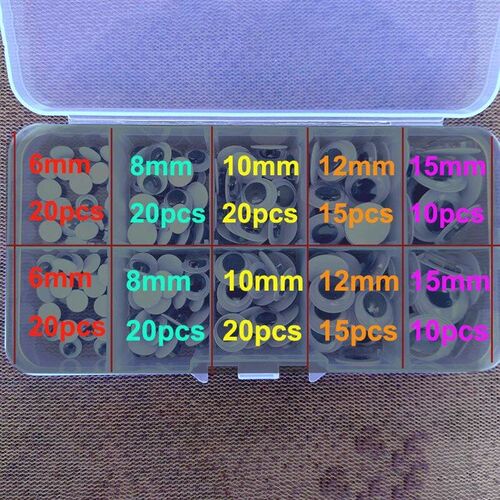 100pcs/Box DIY Safety Wiggly Googly Eyes Stickers Self Adhes