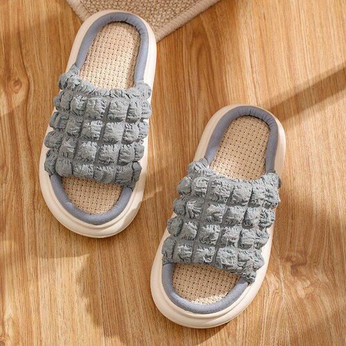 Japanese Linen Slippers For Women In Home Indoor Puff Cotton