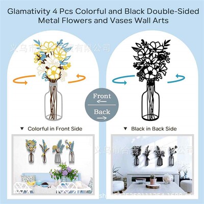 3 piece metal floral wall art country farmhouse decoration
