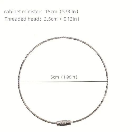 10pcs Stainless Steel Wire Keychain Cable Key Rings Loop Wir