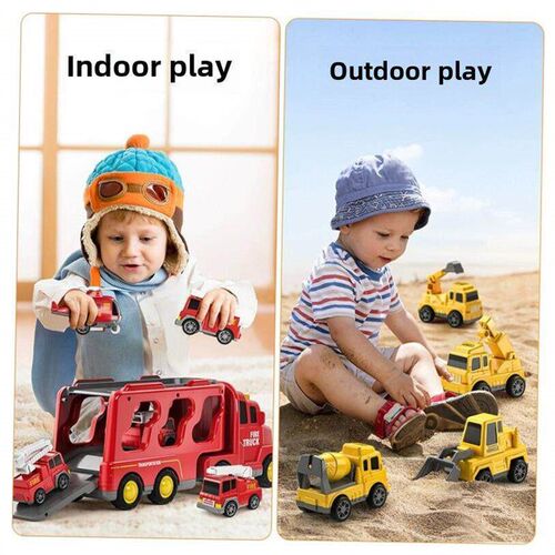 TEMI Diecast Carrier Truck Toys Cars Engineering Vehicles
