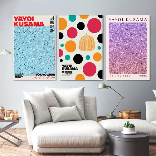 Yayoi Kusama Art Exhibition Posters and Prints Gallery Wall