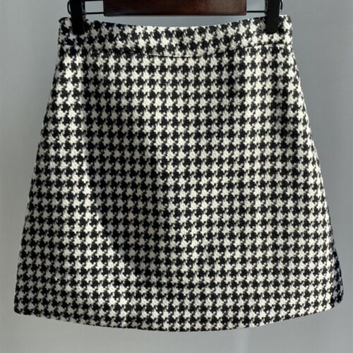 Msfancy Plaid Mini Skirt Women Black White Fashion Official