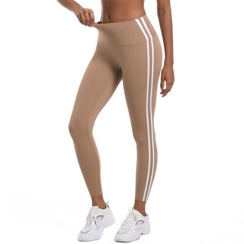 Stripe Fitness High Waist Butt Lift Hot Pants Contrast Color