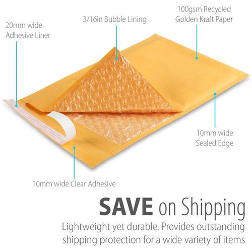 10PCS/15 sizes Kraft Bubble Envelopes Paper Padded Mailers S