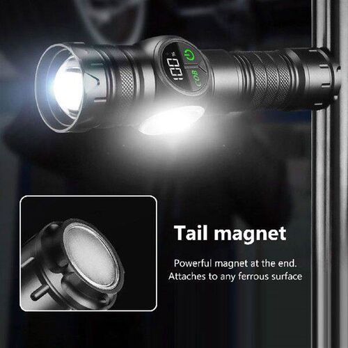 20W LED+COB High Power Flashlight Power Display Powerful