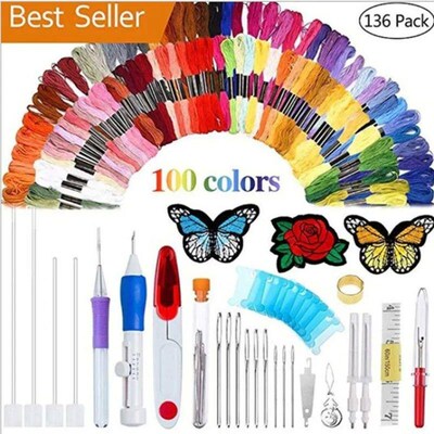Magic DIY Hand Embroidery Pen Patch Knitting Sewing Tool Kit