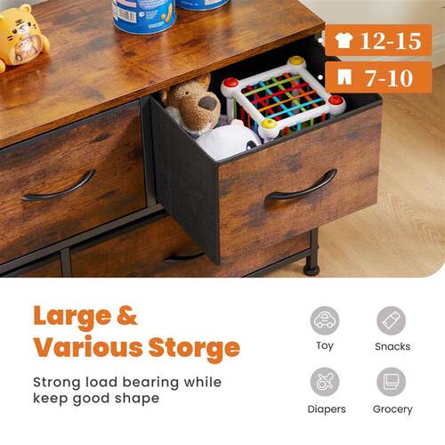 Shoe Cabinet Dresser With 5 Fabric Drawers Toy Storage TV St